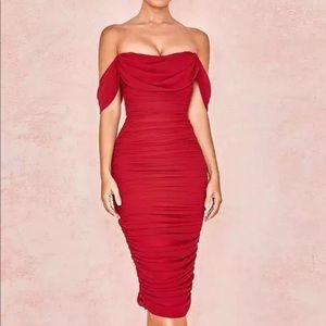 Red Ruched Dress